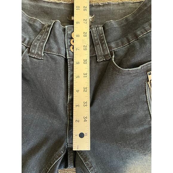 Hot Topic Butterflies & Skulls Low-Rise Girls Flare Jean, Y2K, Gothic, Size 7 - Picture 8 of 14